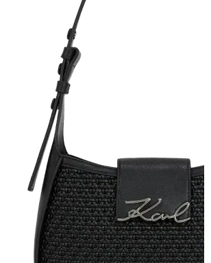 Karl Lagerfeld 編み込みショルダーバッグ ブラック - サムネイル2
