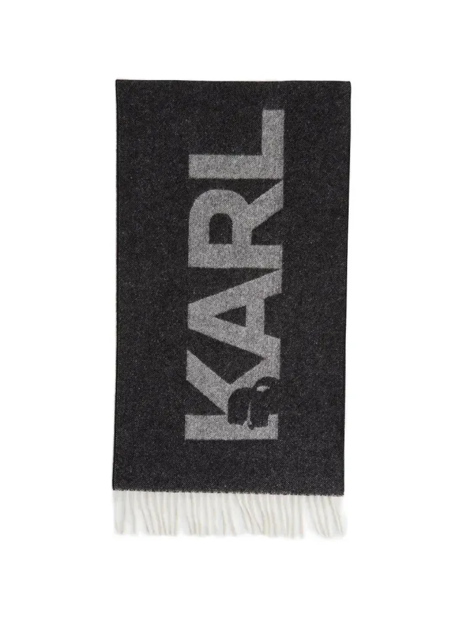 Karl Lagerfeld Karl Lagerfeld フリンジロゴディテール スカーフの商品画像