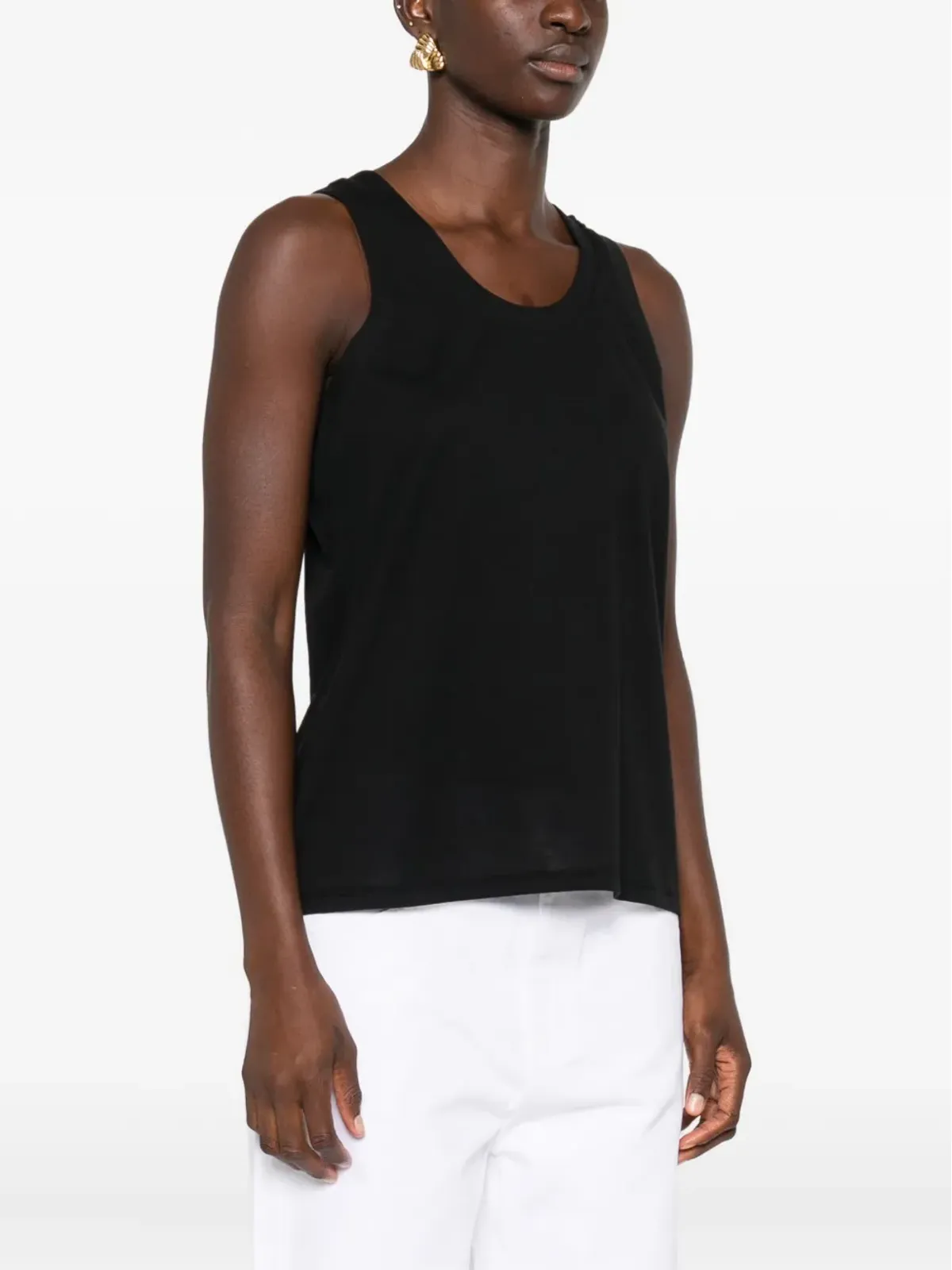 KHAITE Isha round-neck sleeveless top - Black - 画像3