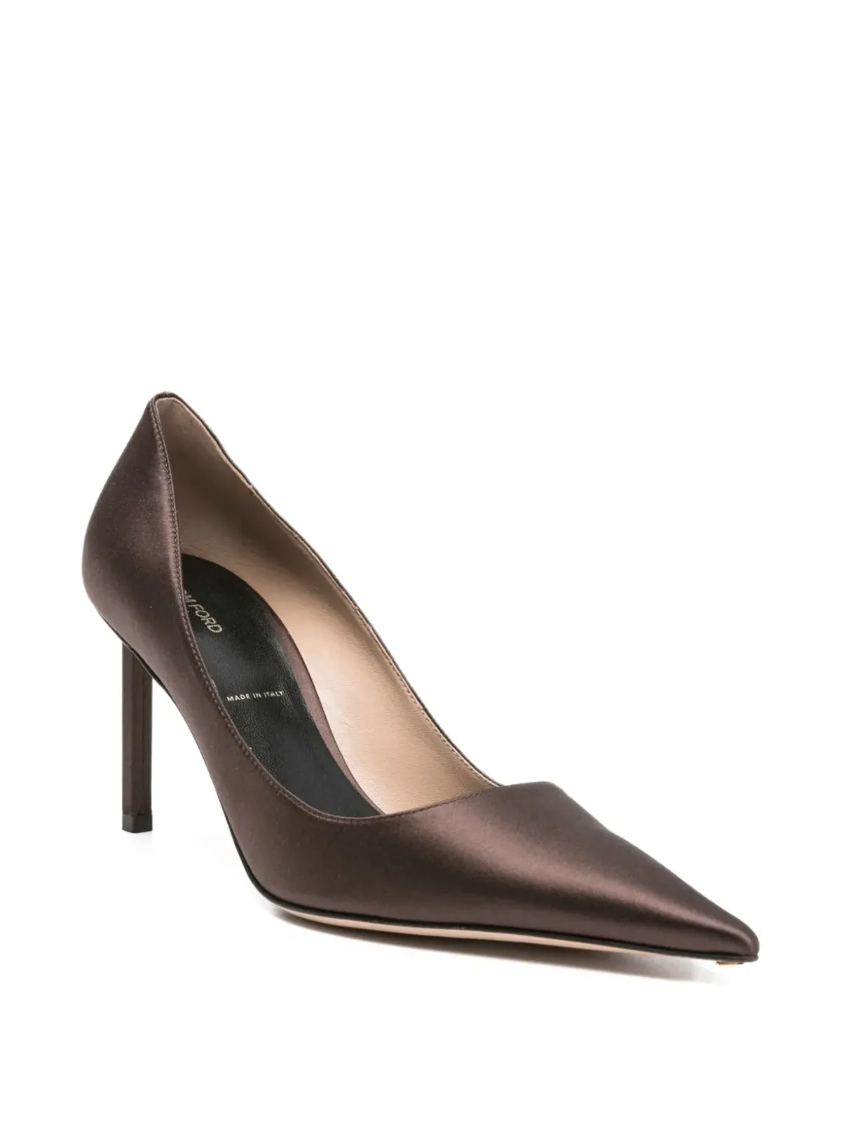 TOM FORD 80mm ポインテッドトゥ サテンパンプス - 画像2