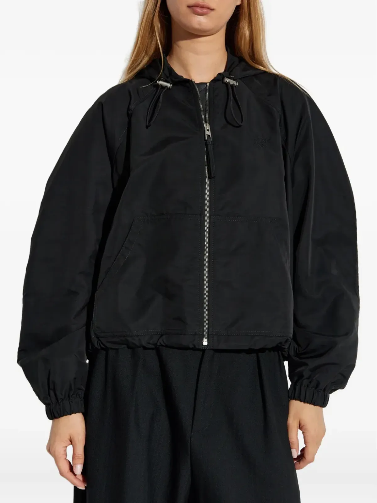 LOEWE フーデッド ドローコード ボンバージャケット（ブラック） - 画像3
