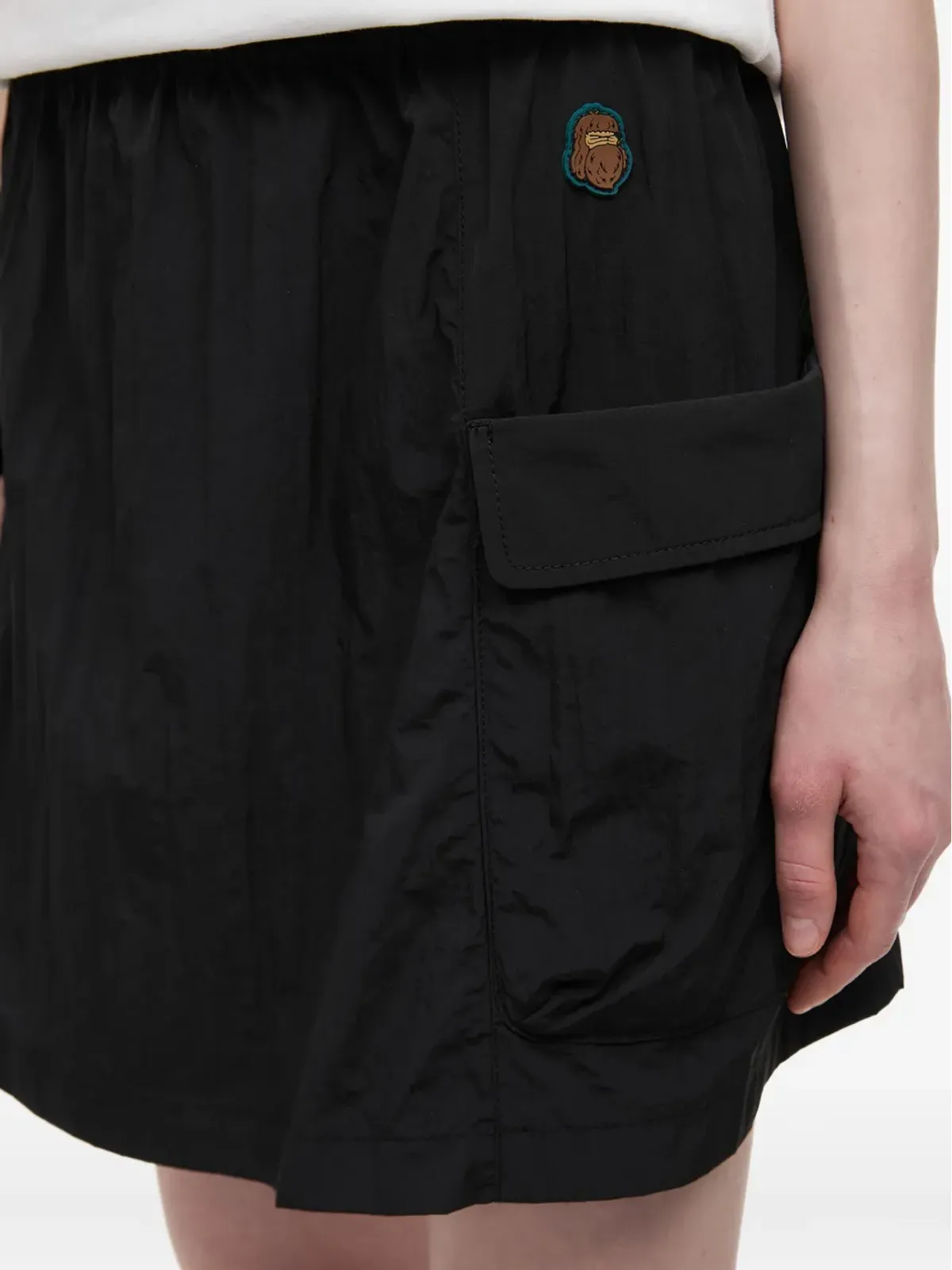 FINGERCROXX pocket-detail elastic-waist mini straight skirt - Black - 画像5