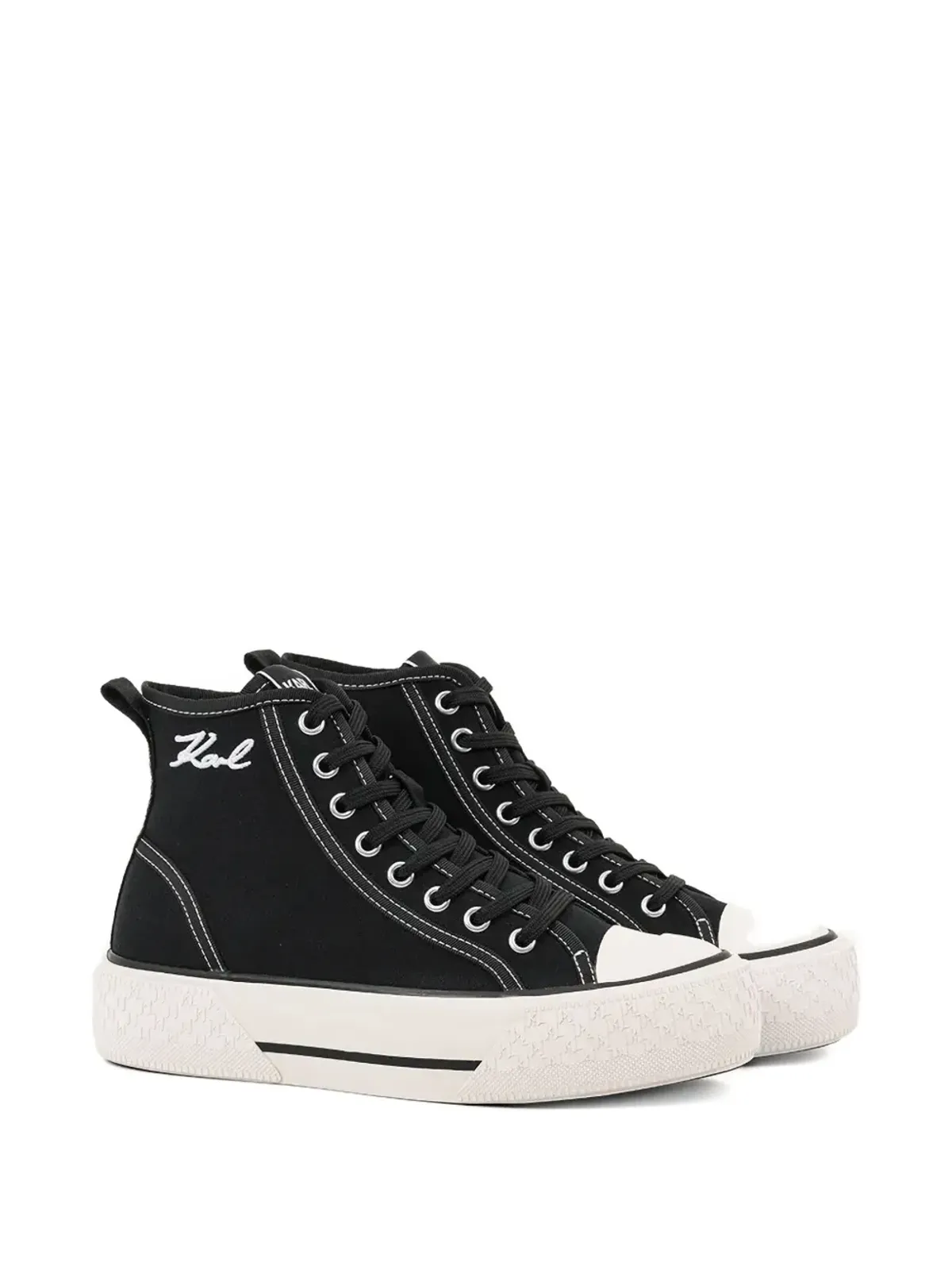 Karl Lagerfeld レースアップハイトップスニーカー - 画像2