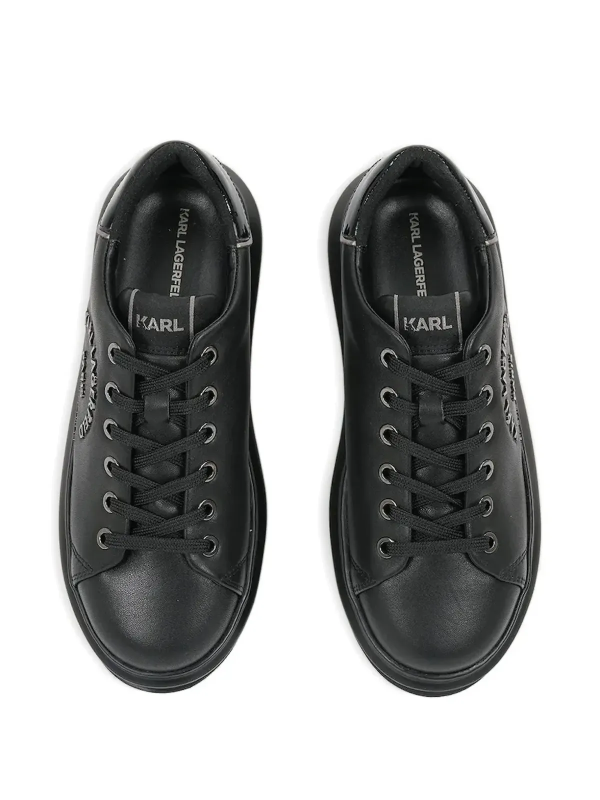 Karl Lagerfeld ロゴ入りプラットフォームスニーカー - 画像3