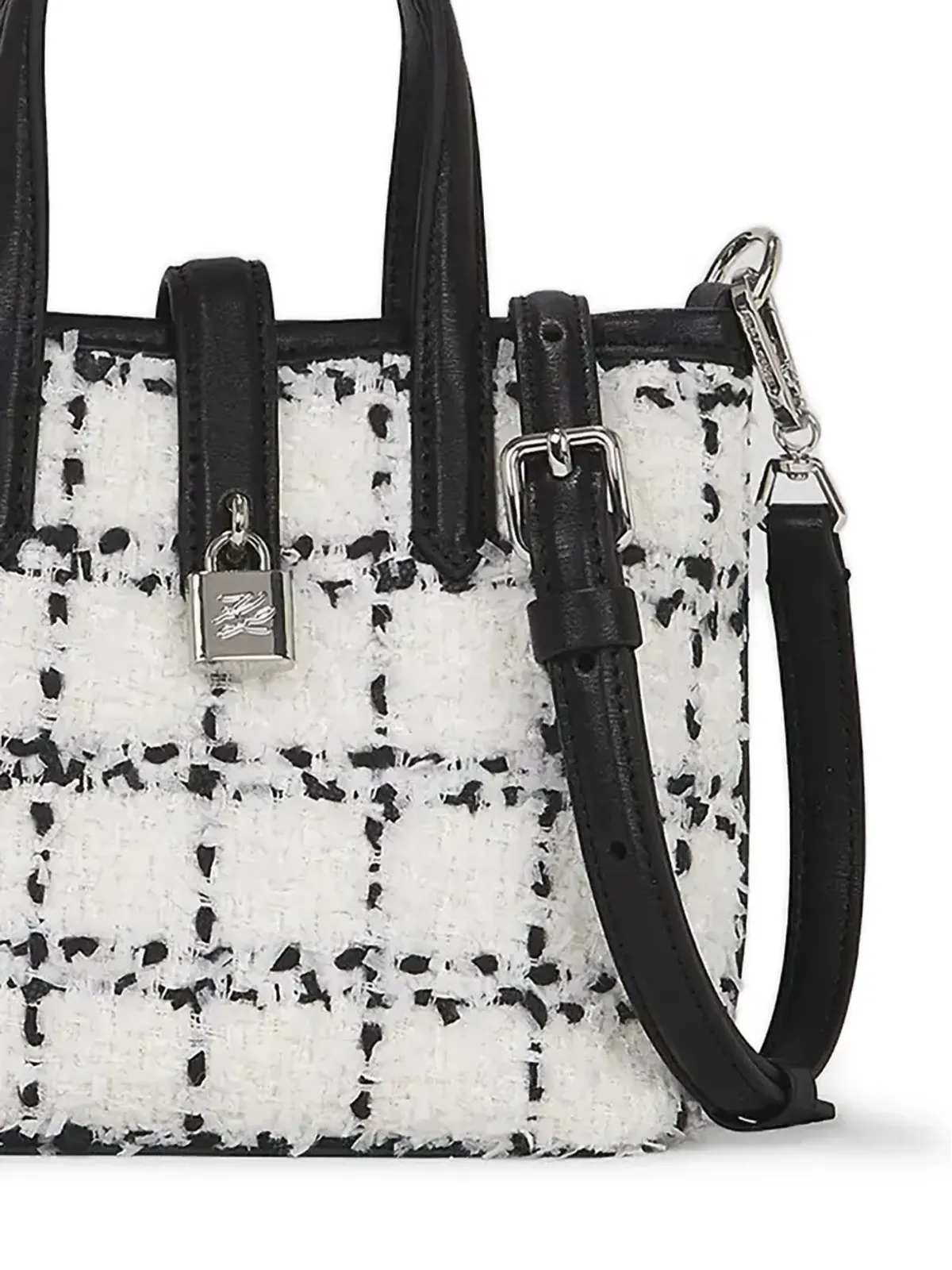 Karl Lagerfeld チェック柄パドロック トートバッグ - 画像2