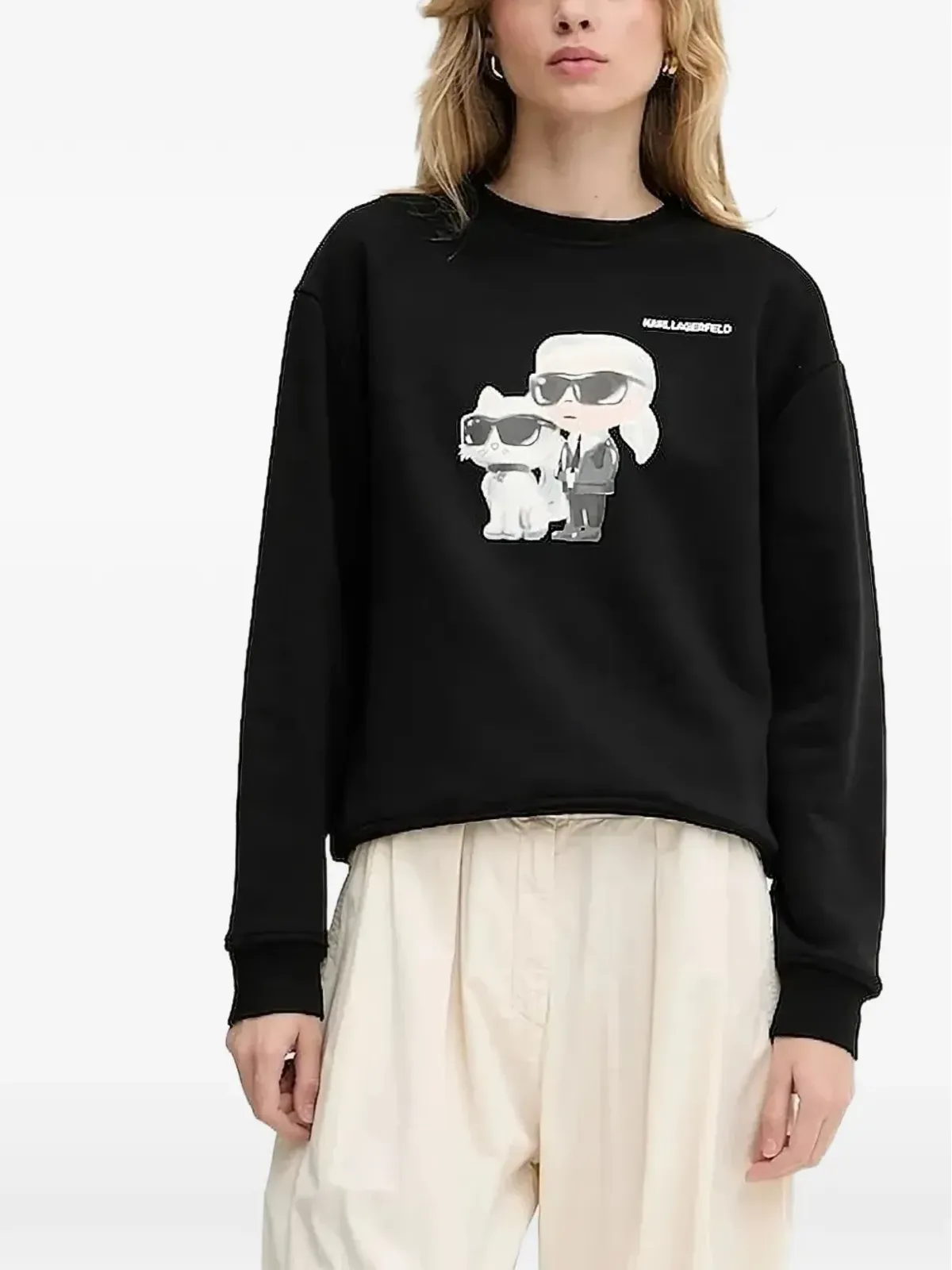 Karl Lagerfeld Ikon Karl & Choupette-print スウェット - 画像1