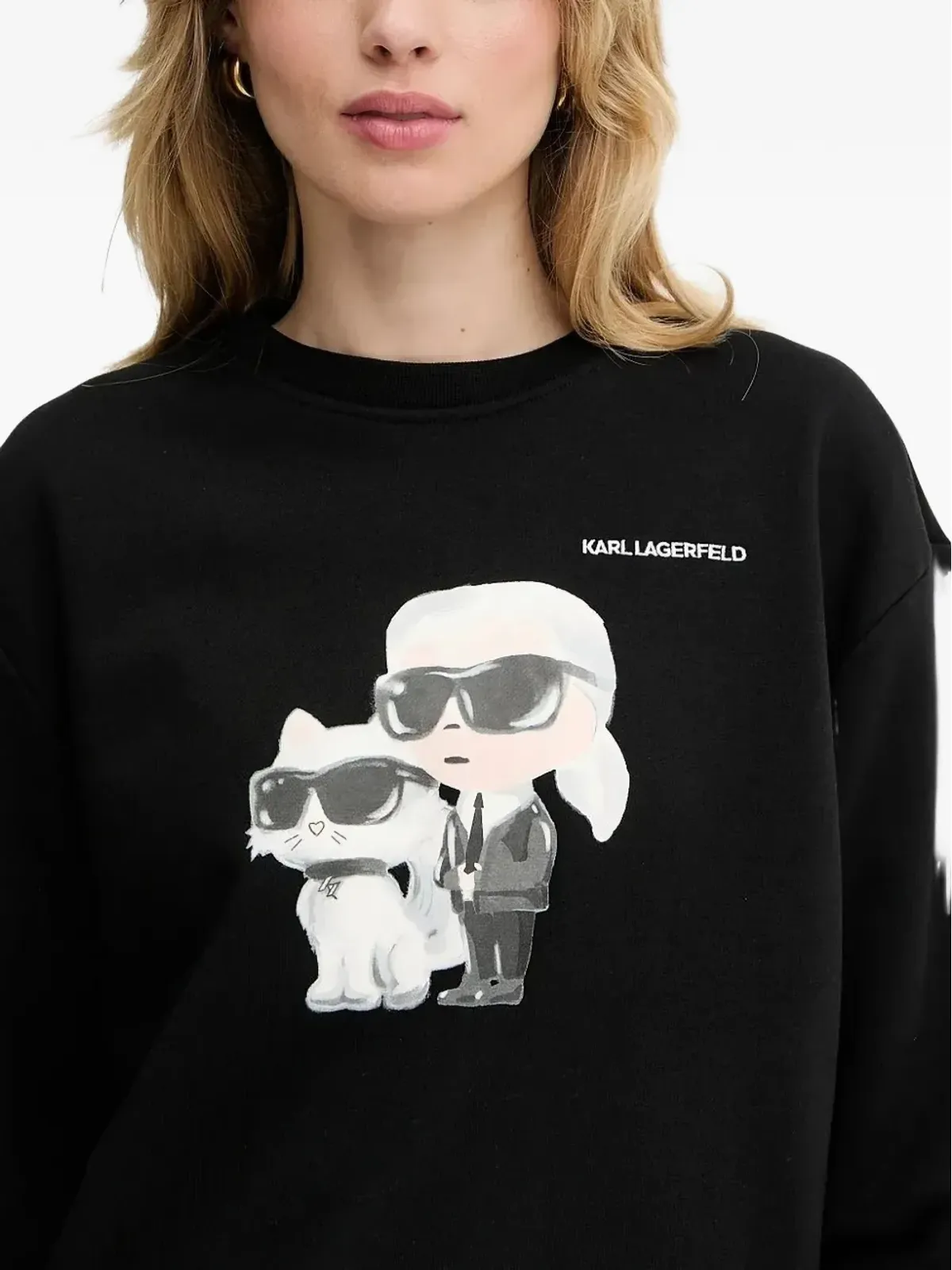 Karl Lagerfeld Ikon Karl & Choupette-print スウェット - 画像3