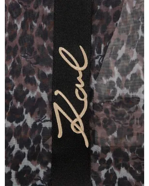Karl Lagerfeld K/Signature レオパード柄ビーチバッグ（ブラック） - サムネイル5