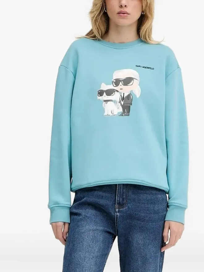 Karl Lagerfeld Karl Lagerfeld カートゥーンプリント スウェット ブルーの商品画像
