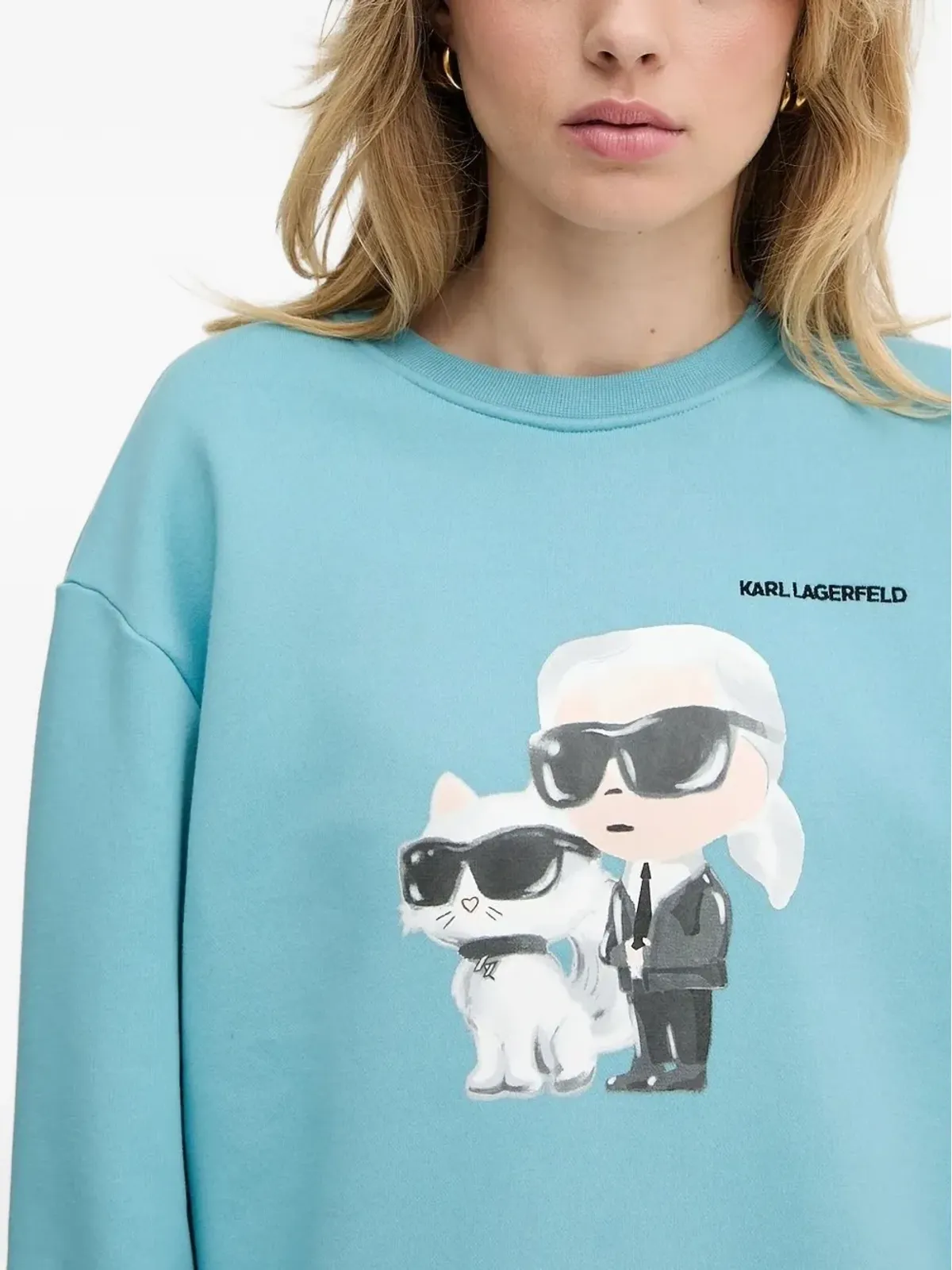Karl Lagerfeld カートゥーンプリント スウェット ブルー - 画像3