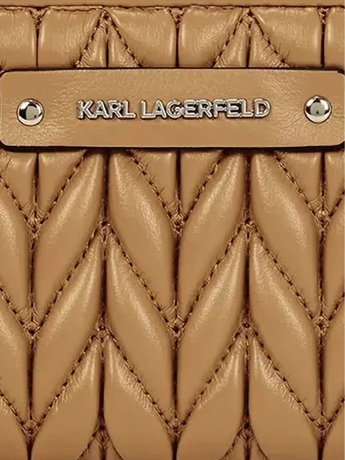 Karl Lagerfeld キルテッド ロゴプレート ウォレット - 画像2