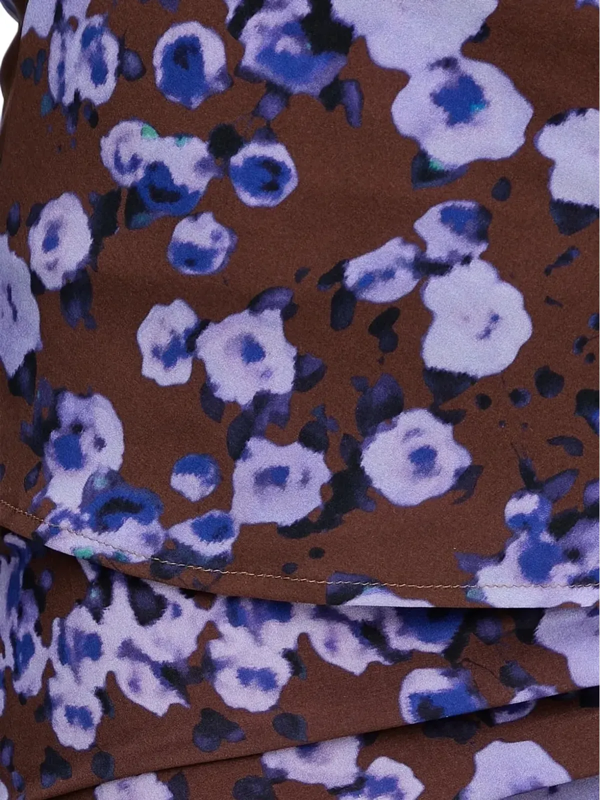 Patrizia Pepe 花柄プリントのギャザー入りミディ丈ドレス ブラウン - 画像4