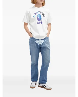 A BATHING APE® スタープリント デニムジーンズ ブルー - サムネイル2