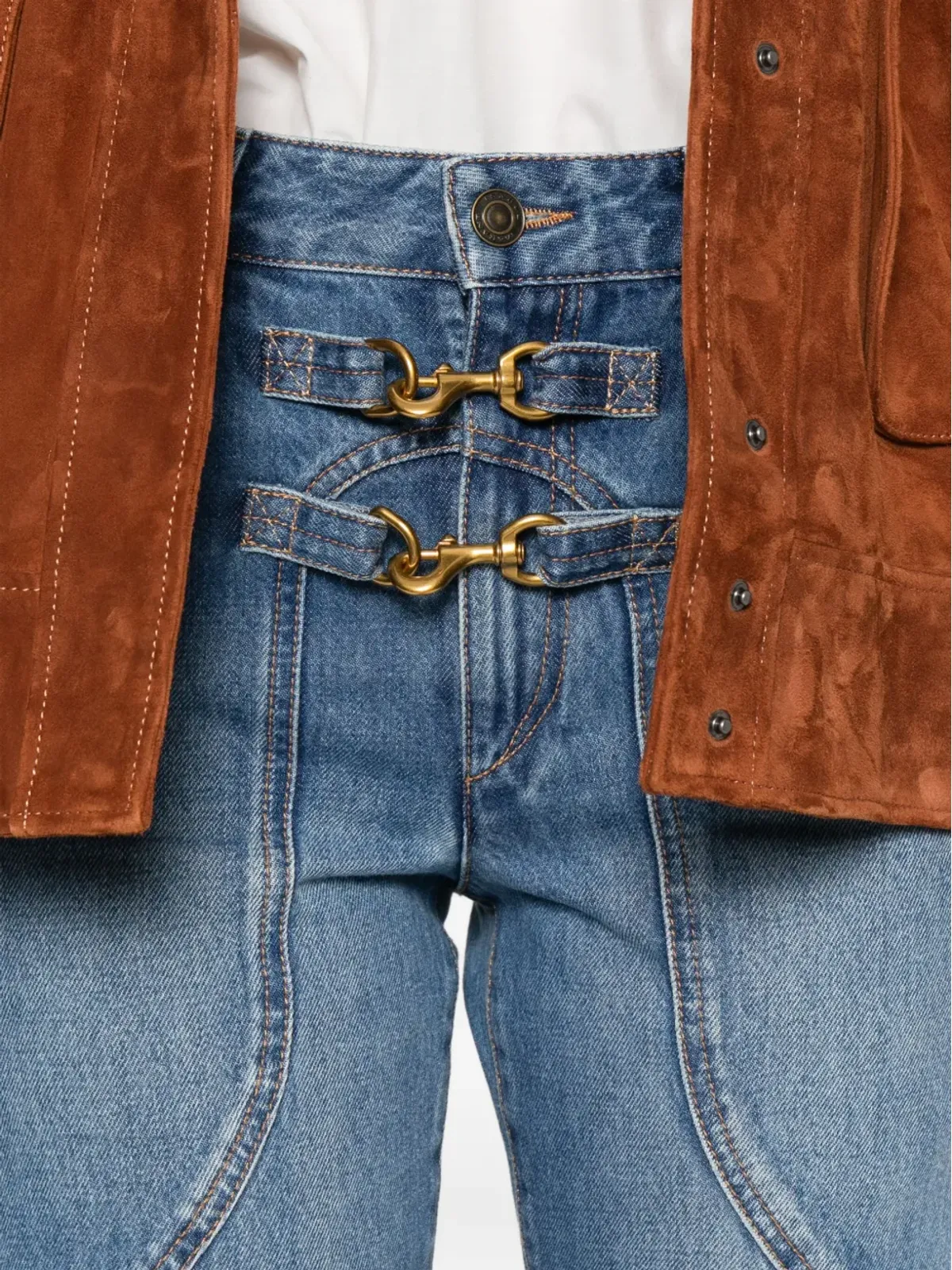 ISABEL MARANT バックル付きパッチポケットジーンズ - 画像5