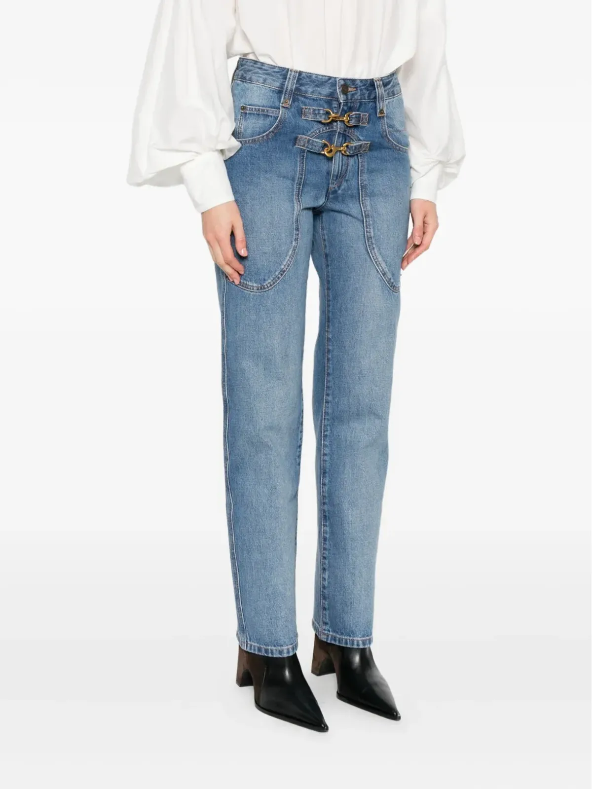 ISABEL MARANT バックル付きパッチポケットジーンズ - 画像3