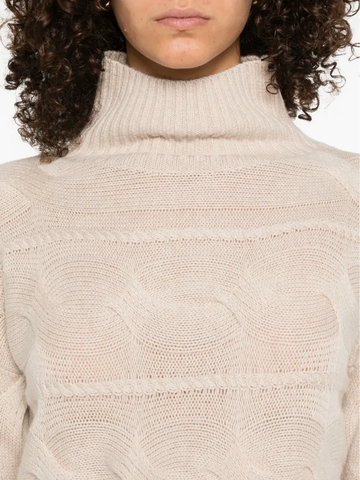 Max Mara ケーブルニット タートルネックセーター - 画像5