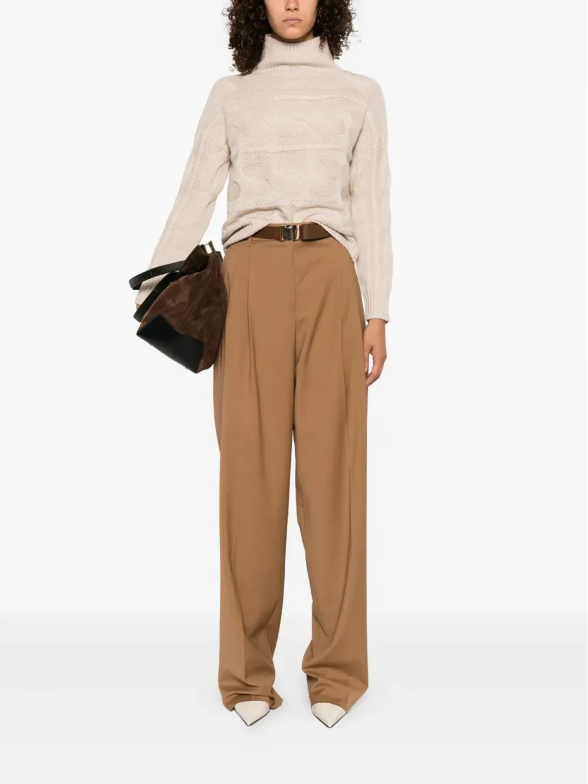 Max Mara ケーブルニット タートルネックセーター - 画像2