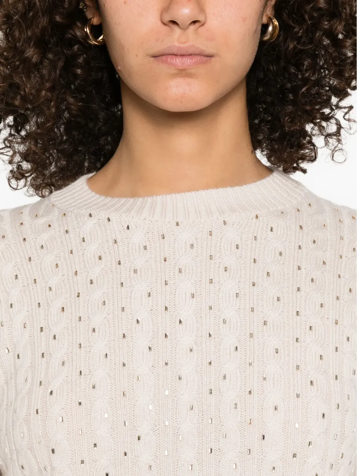Max Mara エンベリッシュド ケーブルニットセーター - 画像5