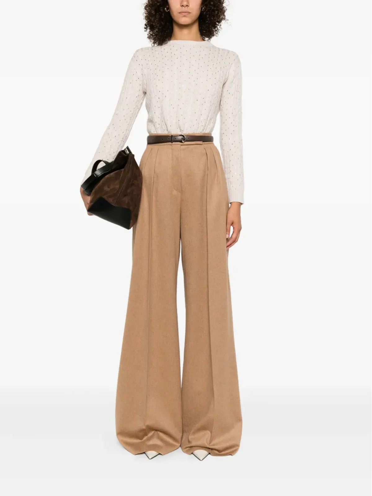 Max Mara エンベリッシュド ケーブルニットセーター - 画像2