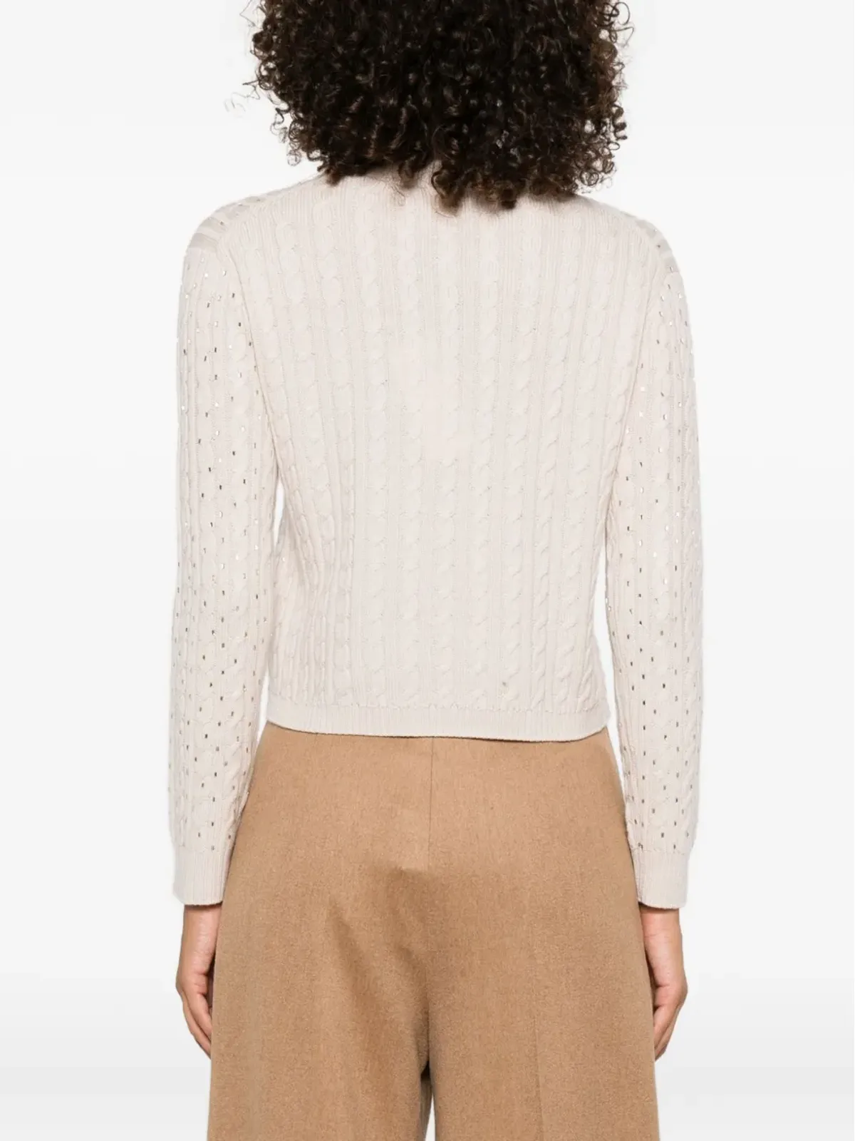 Max Mara エンベリッシュド ケーブルニットセーター - 画像4