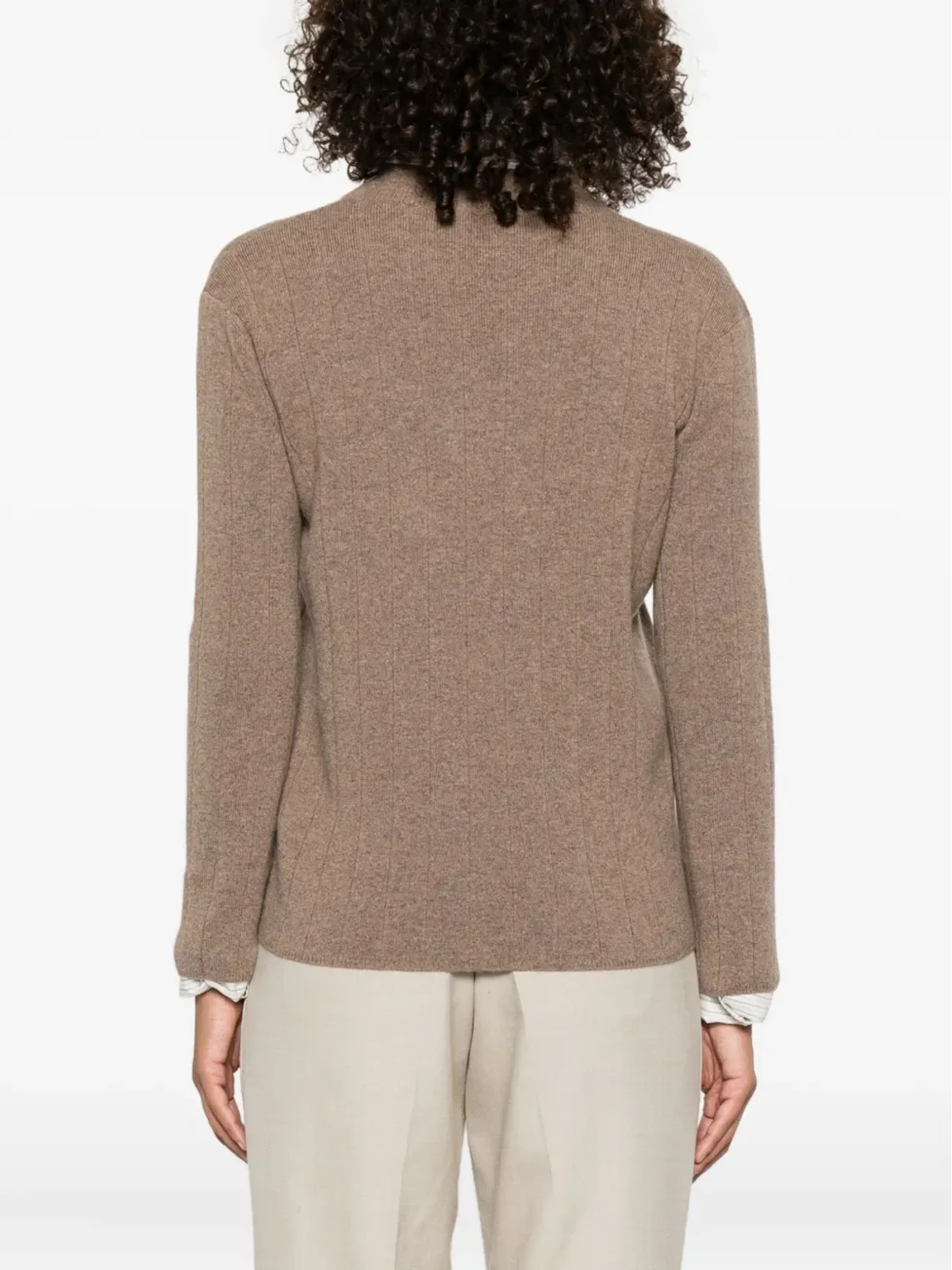 Max Mara リブ編みVネックジャンパー - 画像4