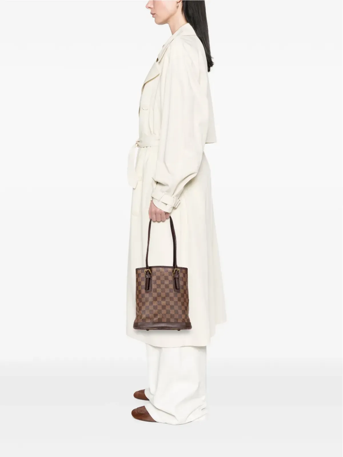 Louis Vuitton Pre-Owned 1997 Damier Ebene Marais バケットバッグ - 画像2