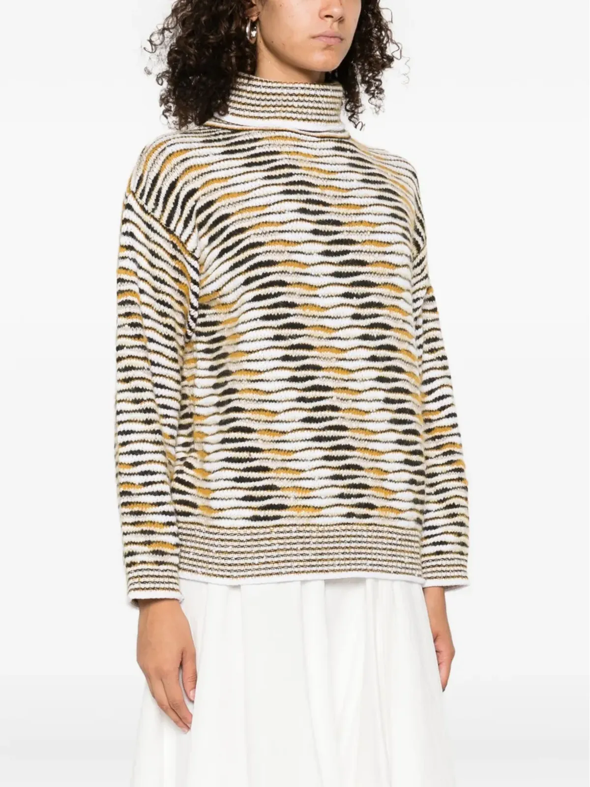 Missoni ハイネック flame-pattern セーター - Yellow - 画像3