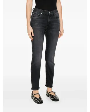 7 For All Mankind ヒゲ加工デニムジーンズ - ブラック - サムネイル3