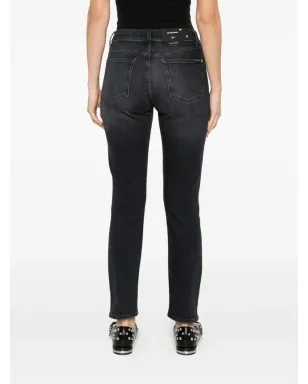 7 For All Mankind ヒゲ加工デニムジーンズ - ブラック - サムネイル4