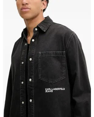 Karl Lagerfeld Jeans 刺繍ポケット付きデニムオーバーシャツ - サムネイル4