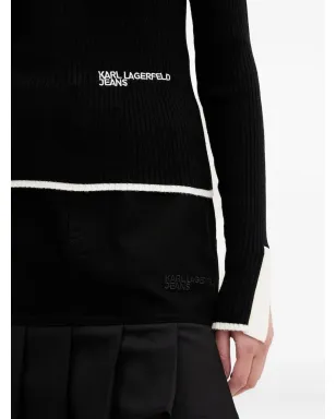 Karl Lagerfeld Jeans リブ編みクルーネック長袖セーター - サムネイル3