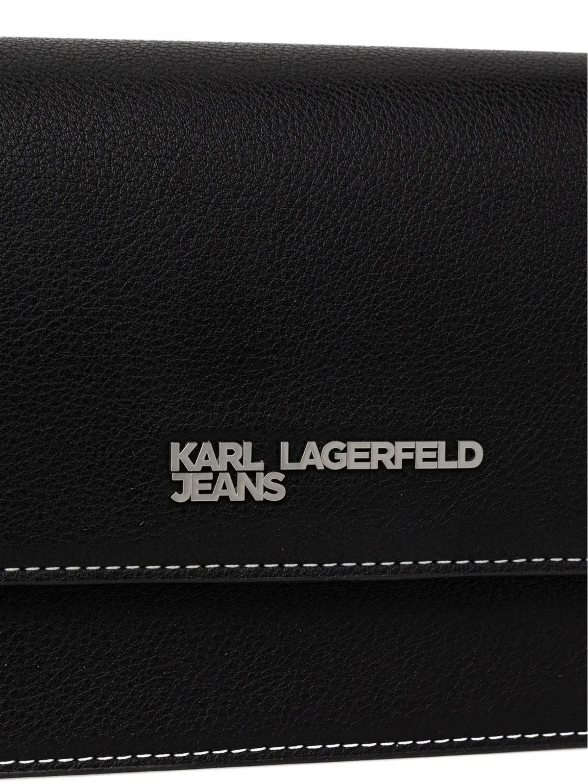 Karl Lagerfeld Jeans ロゴプレート コントラストステッチ ショルダーバッグ - 画像5