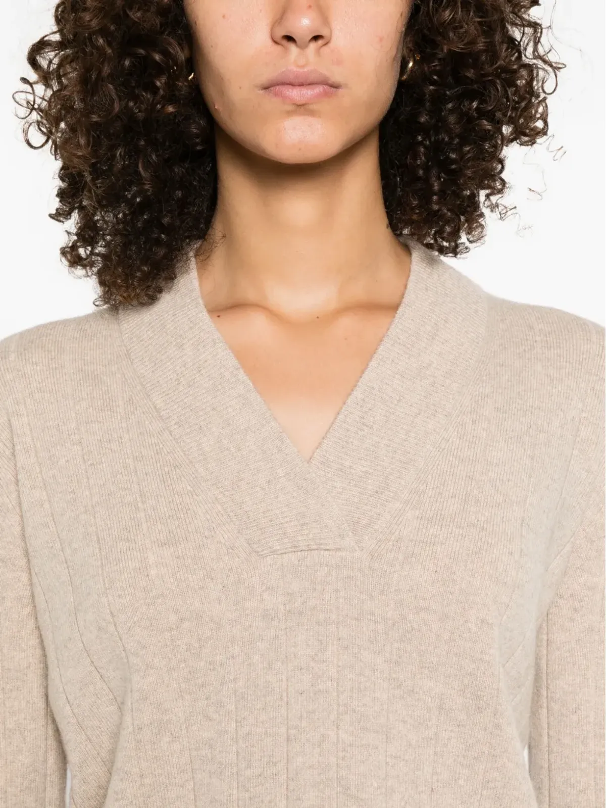 Max Mara アーテン リブ編みVネック ジャンパー - 画像5