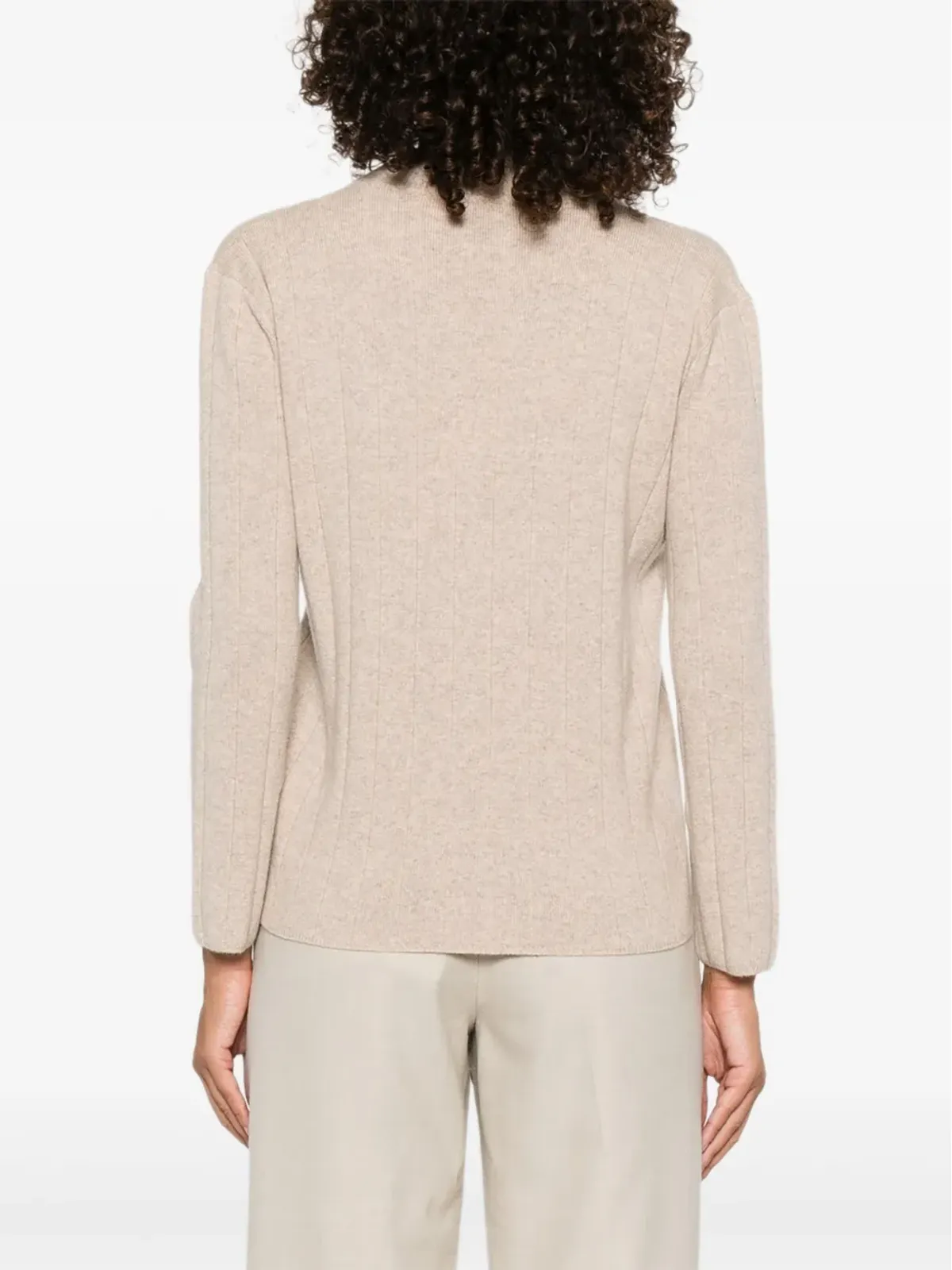 Max Mara アーテン リブ編みVネック ジャンパー - 画像4