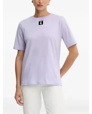 Patrizia Pepe logo-patch short-sleeve T-shirt - Purple - サムネイル1