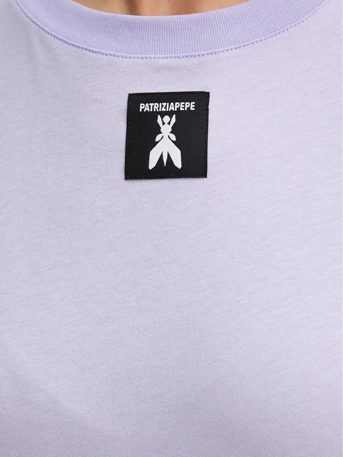 Patrizia Pepe logo-patch short-sleeve T-shirt - Purple - 画像4