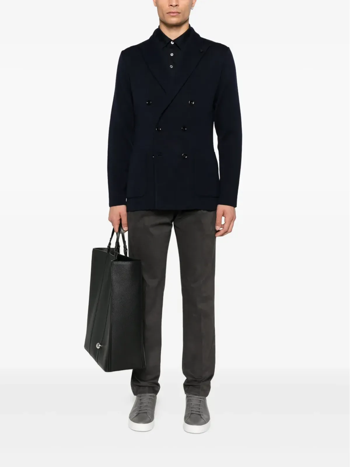 Lardini ダブルブレスト パッチポケット ジャケット - 画像2