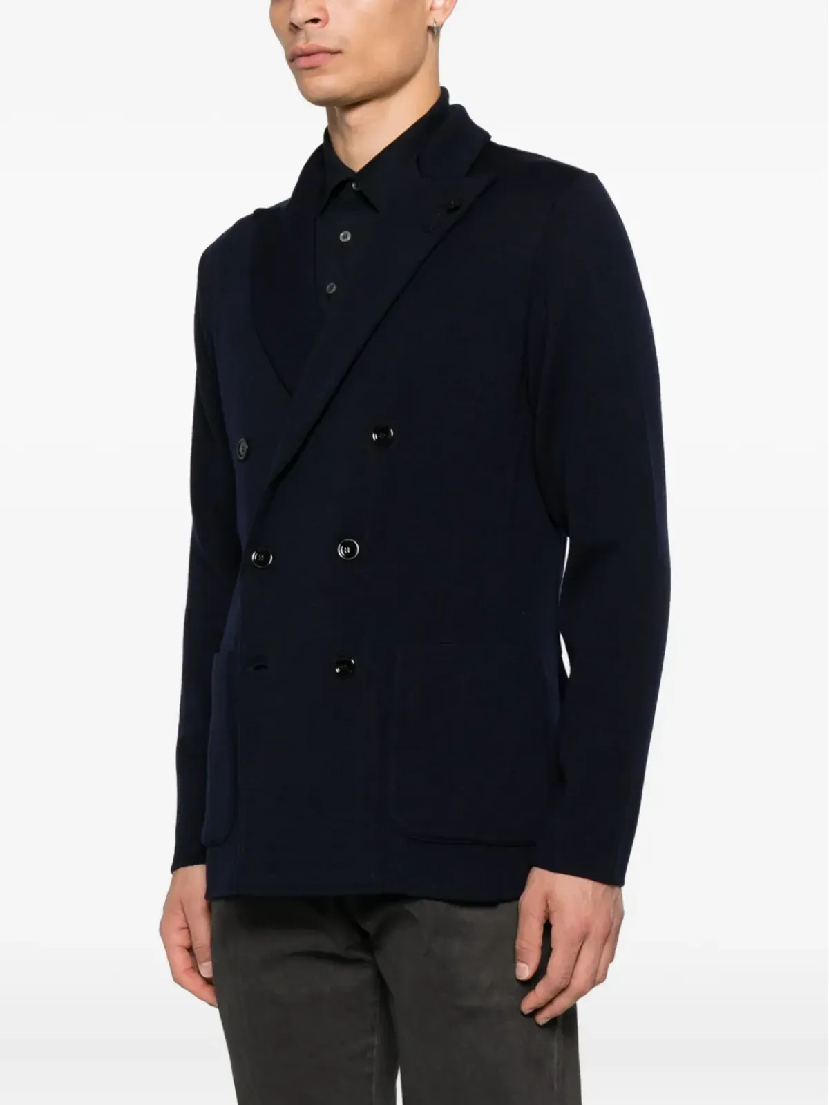 Lardini ダブルブレスト パッチポケット ジャケット - 画像3