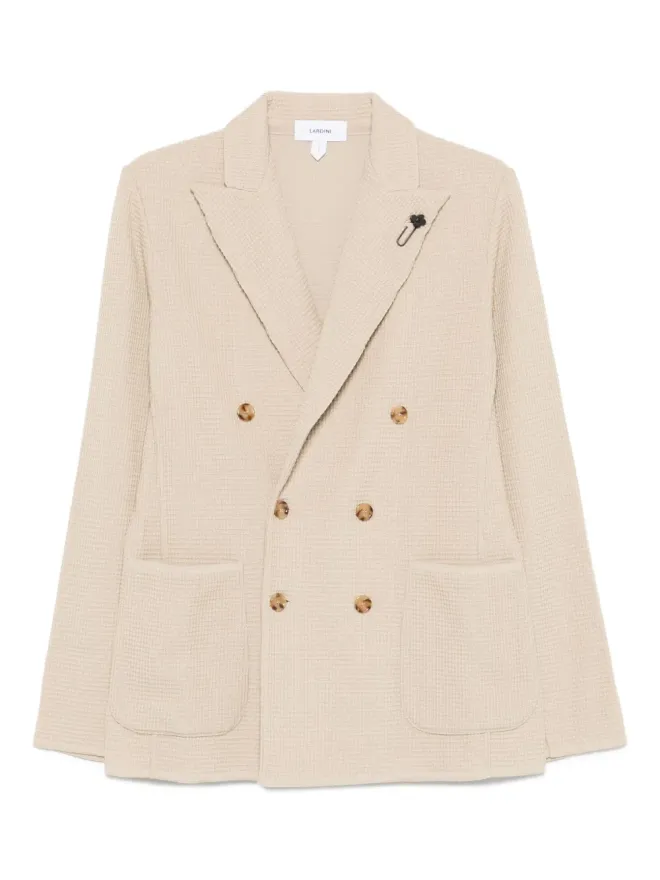 Lardini Lardini ダブルブレスト・ワッフルテクスチャージャケットの商品画像