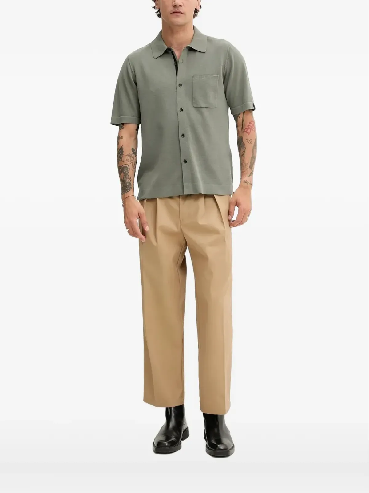 rag & bone ニットポケットシャツ グリーン - 画像1