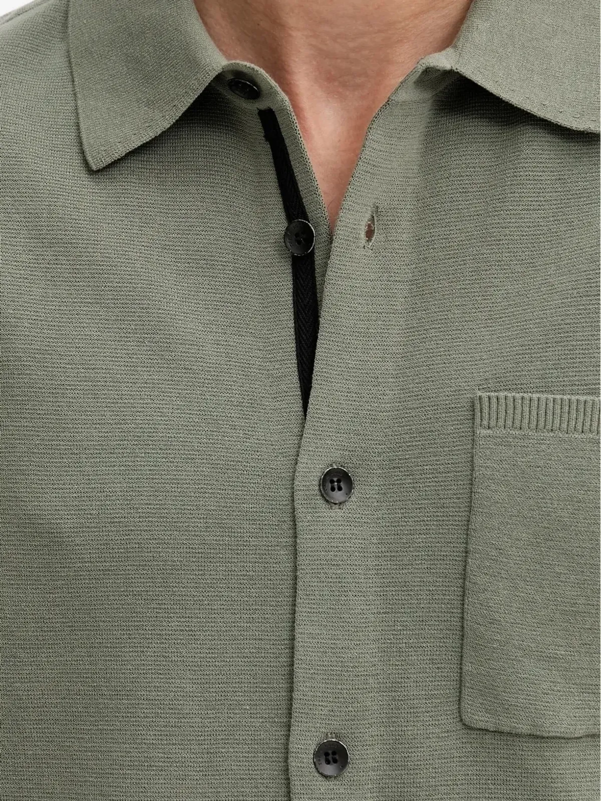 rag & bone ニットポケットシャツ グリーン - 画像4