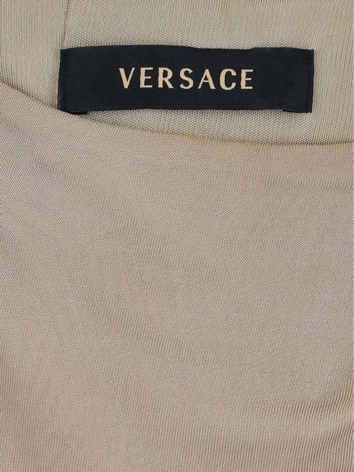 Versace Pre-Owned ブラウンのドレープ ラウンドネック ドレス - 画像3