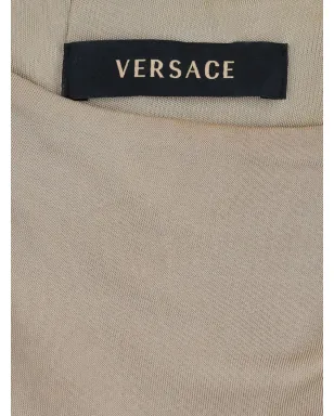 Versace Pre-Owned ブラウンのドレープ ラウンドネック ドレス - サムネイル3
