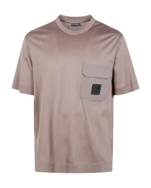 Emporio Armani パッチポケット ロゴディテール Tシャツ ブラウン - サムネイル1