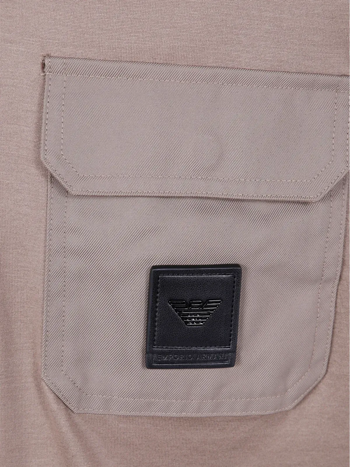Emporio Armani パッチポケット ロゴディテール Tシャツ ブラウン - 画像3
