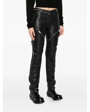 Moncler ジップポケット レザー パンツ - サムネイル3