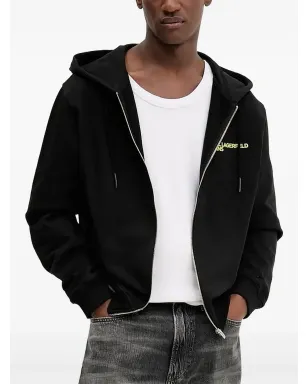 Karl Lagerfeld Jeans ロゴプリント ジップアップフーディー（ブラック） - サムネイル1