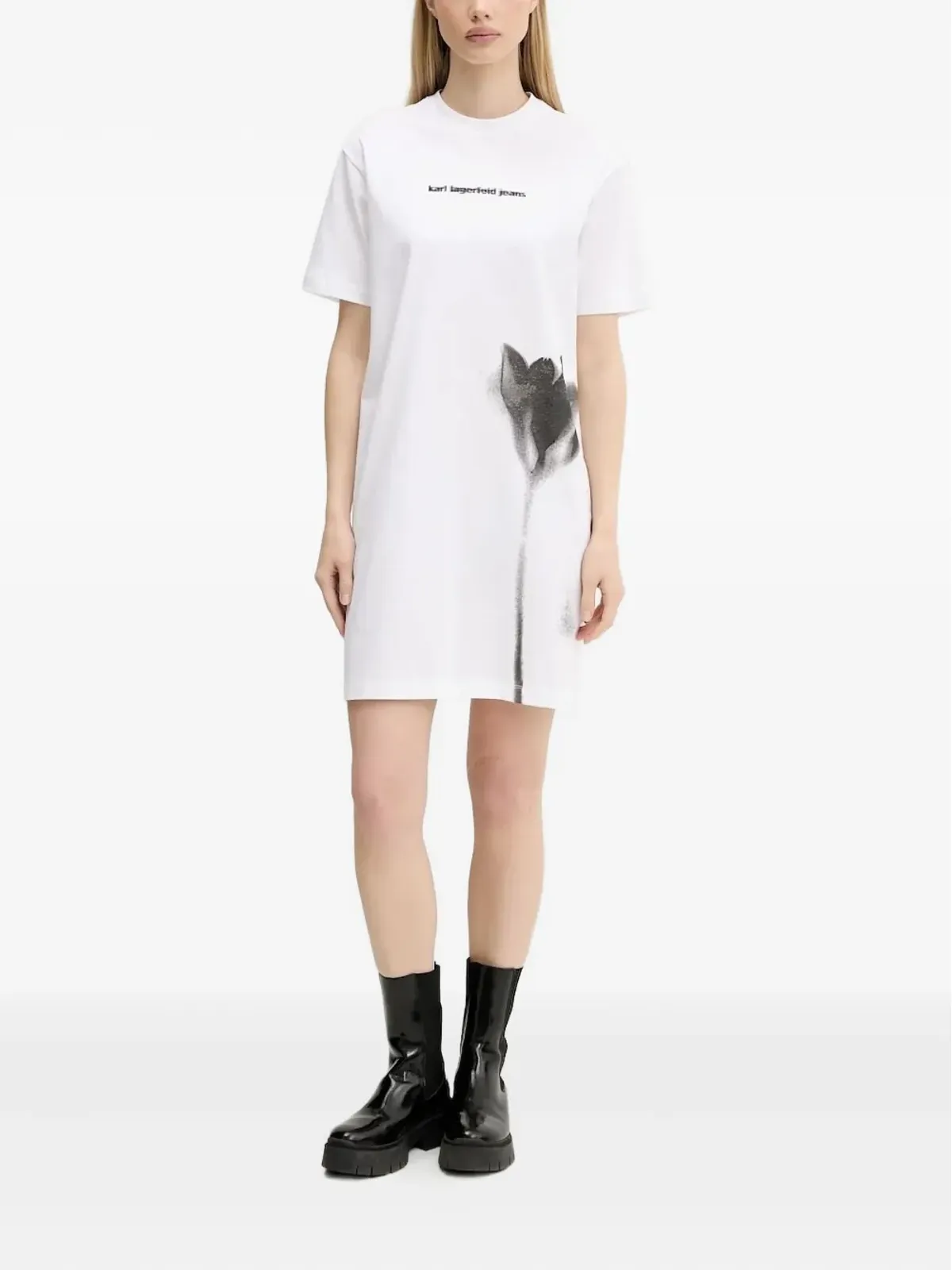 Karl Lagerfeld Jeans 花柄プリントTシャツミニドレス - 画像2