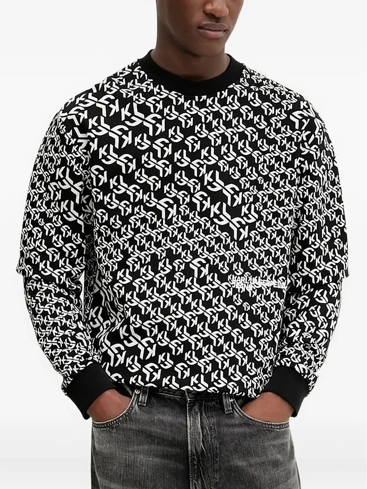 Karl Lagerfeld Jeans ロゴプリント クルーネック スウェット - 画像1