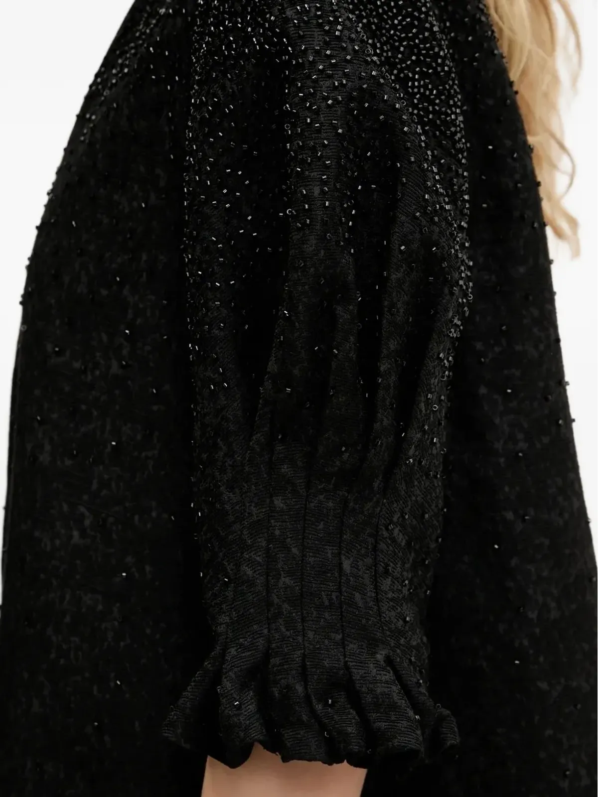 Stine Goya ビーズ刺繍パフスリーブ ミニドレス - ブラック - 画像3